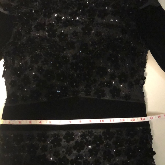 Mac Duggal Velvet Floral appliqué Modest Mermaid Gown - Picture 13 of 15